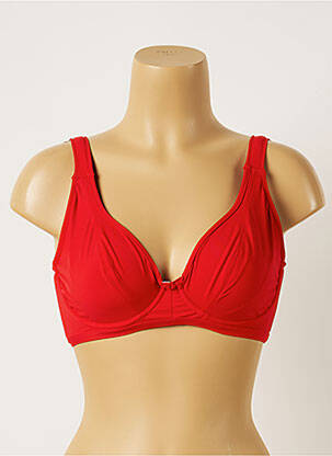 Haut de maillot de bain stretch haut soutien-gorge emboitant rouge LIVIA femme