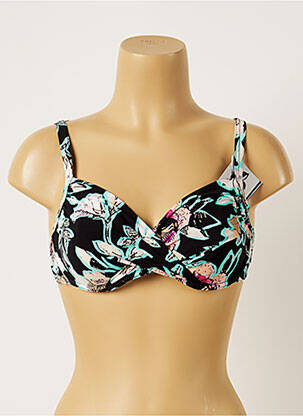 Haut de maillot de bain stretch haut soutien-gorge emboitant noir LIVIA femme