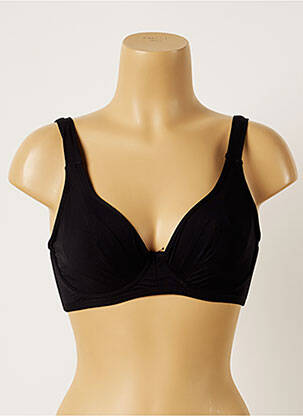 Haut de maillot de bain stretch haut soutien-gorge emboitant noir LIVIA femme