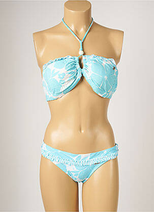 Maillot de bain 2 pièces stretch haut soutien-gorge moulé bleu BANANA MOON femme