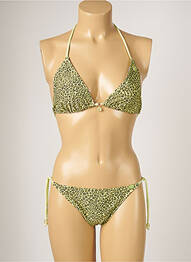 Maillot de bain 2 pièces stretch haut triangles vert BANANA MOON femme