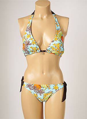 Maillot de bain 2 pièces stretch haut soutien-gorge avec mousse de rembourrage amovible bleu BANANA MOON femme