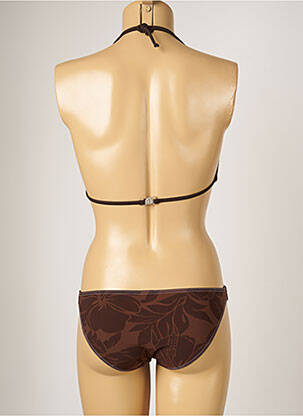 Maillot de bain 2 pièces stretch haut triangles marron BANANA MOON femme