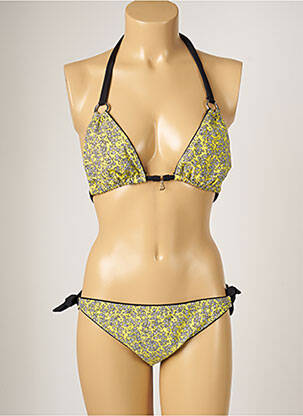 Maillot de bain 2 pièces stretch haut triangles vert BANANA MOON femme