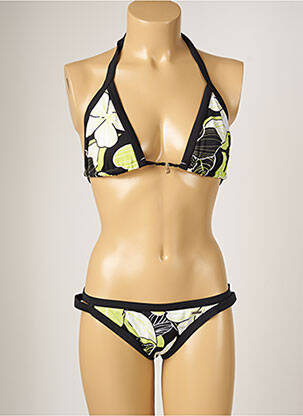 Maillot de bain 2 pièces stretch haut triangles noir BANANA MOON femme
