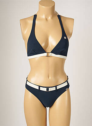 Maillot de bain 2 pièces stretch haut triangles bleu BANANA MOON femme