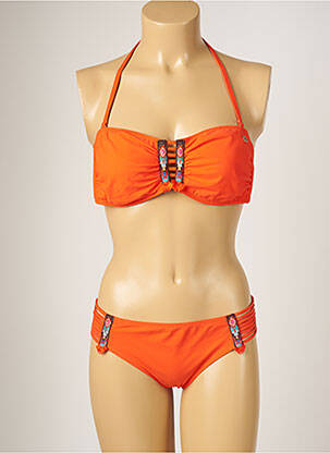 Maillot de bain 2 pièces stretch haut soutien-gorge moulé orange BANANA MOON femme