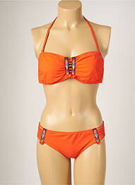 Maillot de bain 2 pièces stretch haut soutien-gorge moulé orange BANANA MOON femme