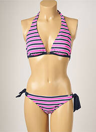 Maillot de bain 2 pièces stretch haut triangles rose BANANA MOON femme