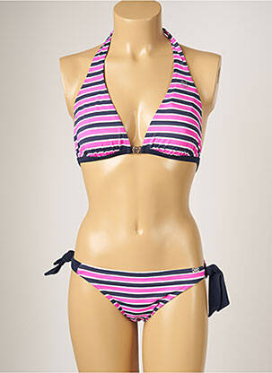 Maillot de bain 2 pièces stretch haut triangles rose BANANA MOON femme
