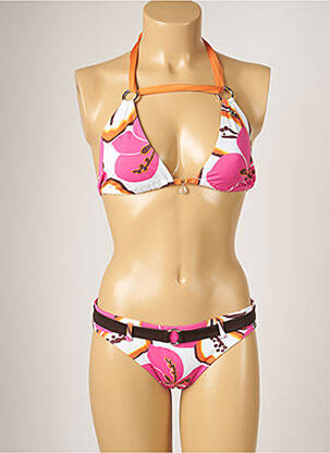 Maillot de bain 2 pièces stretch haut triangles rose BANANA MOON femme