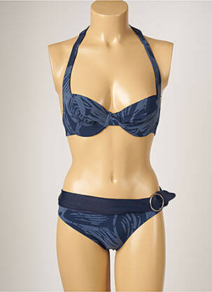 Maillot de bain 2 pièces stretch bleu BANANA MOON femme