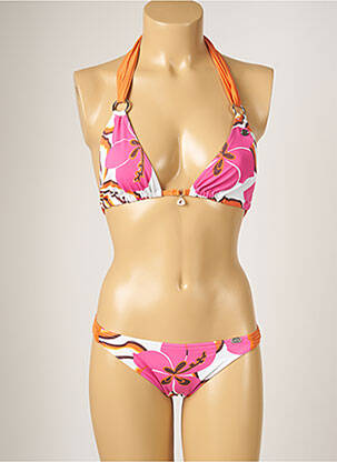 Maillot de bain 2 pièces stretch haut triangles rose BANANA MOON femme