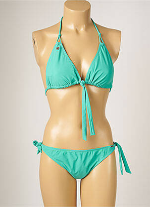 Maillot de bain 2 pièces stretch haut triangles vert BANANA MOON femme