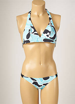 Maillot de bain 2 pièces stretch haut triangles bleu BANANA MOON femme