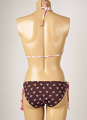 Maillot de bain 2 pièces stretch haut triangles marron BANANA MOON femme