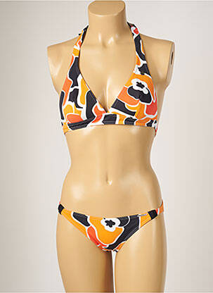Maillot de bain 2 pièces stretch haut triangles orange BANANA MOON femme