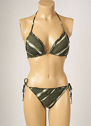 Maillot de bain 2 pièces stretch haut soutien-gorge moulé vert BANANA MOON femme