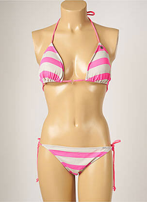 Maillot de bain 2 pièces stretch haut soutien-gorge moulé rose BANANA MOON femme