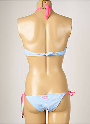 Maillot de bain 2 pièces stretch haut bandeau bleu BANANA MOON femme