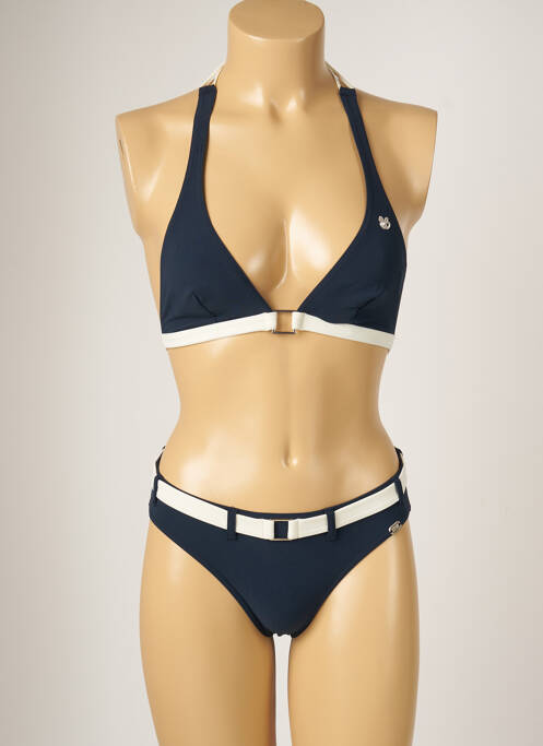 Maillot de bain 2 pièces stretch haut triangles bleu BANANA MOON femme