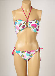 Maillot de bain 2 pièces stretch haut soutien-gorge moulé rose BANANA MOON femme