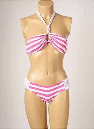 Maillot de bain 2 pièces stretch haut soutien-gorge moulé rose BANANA MOON femme