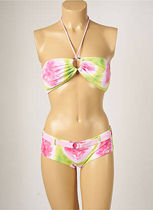 Maillot de bain 2 pièces stretch haut soutien-gorge moulé rose BANANA MOON femme