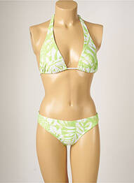 Maillot de bain 2 pièces stretch haut triangles vert BANANA MOON femme
