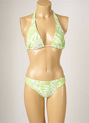 Maillot de bain 2 pièces stretch haut triangles vert BANANA MOON femme