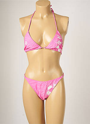 Maillot de bain 2 pièces stretch haut triangles rose BANANA MOON femme
