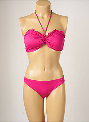 Maillot de bain 2 pièces stretch haut soutien-gorge moulé rose BANANA MOON femme