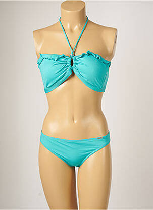 Maillot de bain 2 pièces stretch haut soutien-gorge moulé bleu BANANA MOON femme