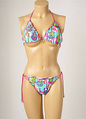 Maillot de bain 2 pièces stretch haut soutien-gorge moulé bleu BANANA MOON femme