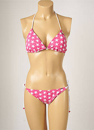 Maillot de bain 2 pièces stretch haut soutien-gorge moulé rose BANANA MOON femme