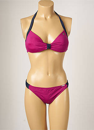 Maillot de bain 2 pièces stretch haut soutien-gorge moulé violet BANANA MOON femme