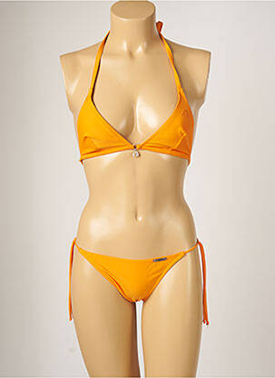 Maillot de bain 2 pièces stretch haut triangles orange BANANA MOON femme
