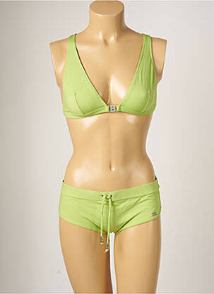 Maillot de bain 2 pièces stretch haut triangles vert BANANA MOON femme