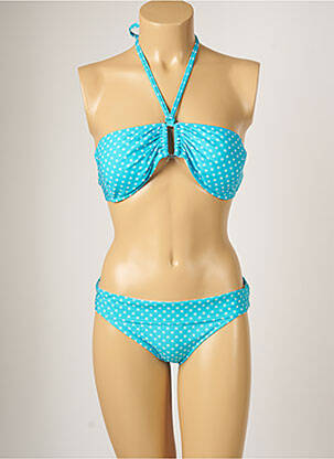 Maillot de bain 2 pièces stretch haut soutien-gorge moulé bleu BANANA MOON femme