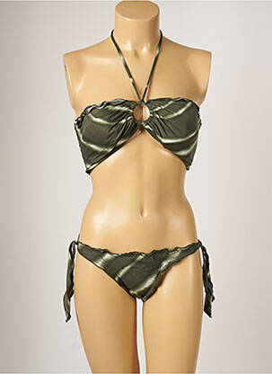 Maillot de bain 2 pièces stretch haut soutien-gorge moulé vert BANANA MOON femme