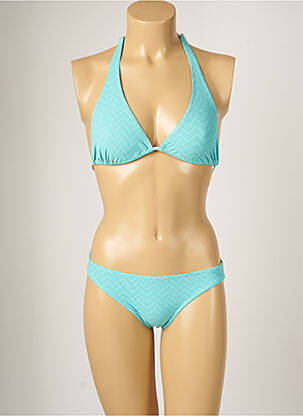 Maillot de bain 2 pièces stretch haut triangles bleu BANANA MOON femme