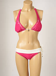 Maillot de bain 2 pièces stretch haut soutien-gorge moulé rose BANANA MOON femme