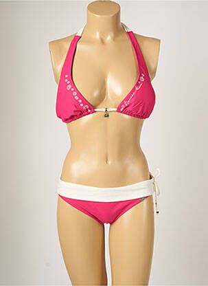 Maillot de bain 2 pièces stretch haut soutien-gorge moulé rose BANANA MOON femme