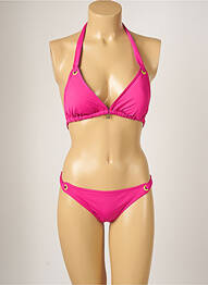 Maillot de bain 2 pièces stretch haut soutien-gorge moulé rose BANANA MOON femme