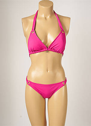 Maillot de bain 2 pièces stretch haut soutien-gorge moulé rose BANANA MOON femme