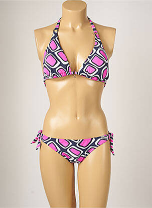 Maillot de bain 2 pièces stretch haut soutien-gorge moulé rose BANANA MOON femme