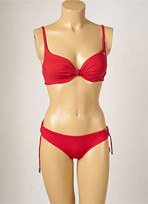 Maillot de bain 2 pièces stretch haut soutien-gorge moulé rouge BANANA MOON femme