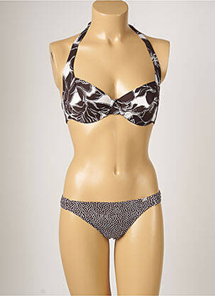 Maillot de bain 2 pièces stretch marron BANANA MOON femme