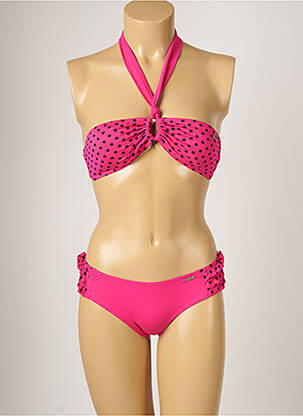 Maillot de bain 2 pièces stretch haut soutien-gorge moulé rose BANANA MOON femme