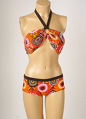 Maillot de bain 2 pièces stretch haut soutien-gorge moulé orange BANANA MOON femme